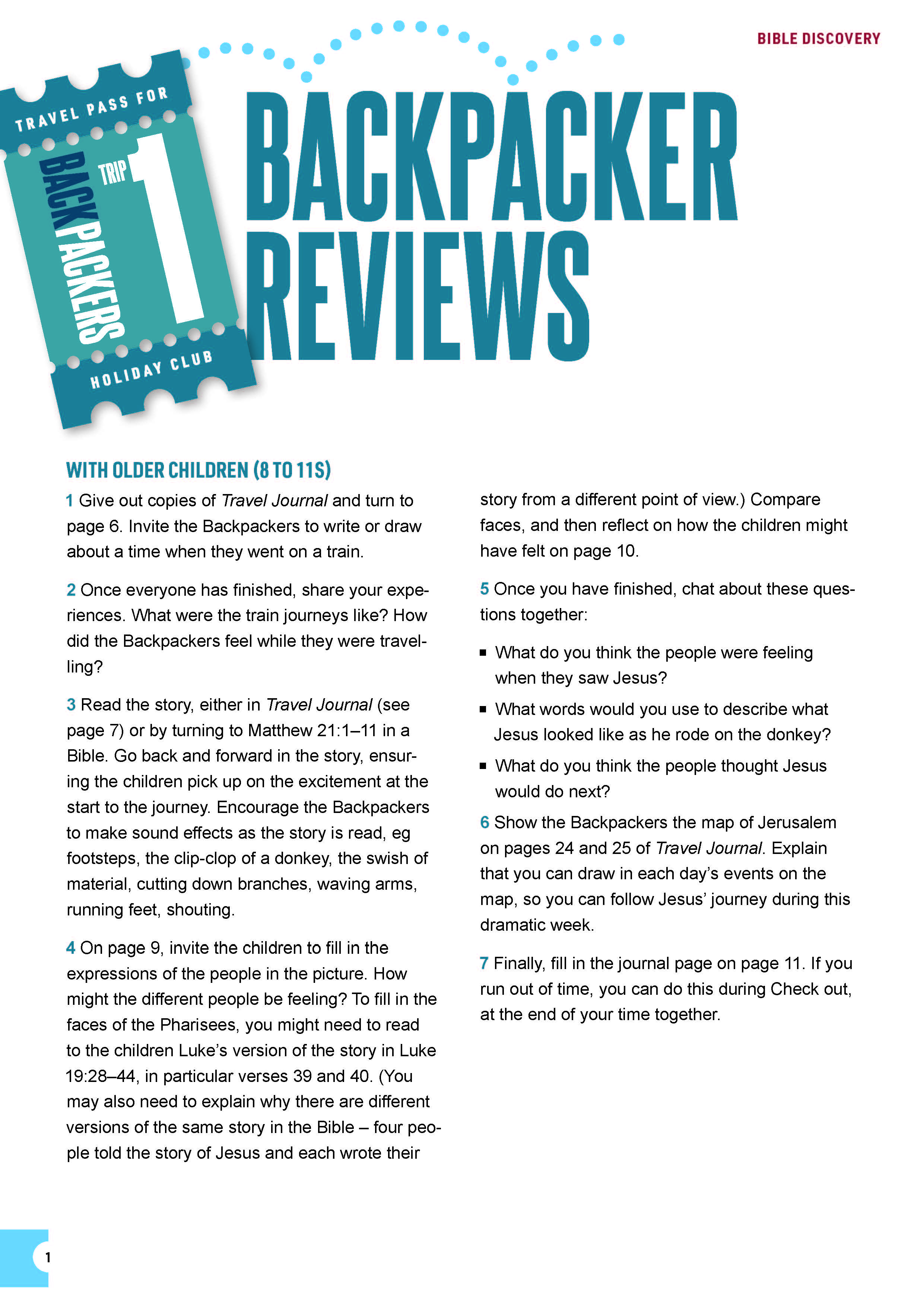 Backpacker reviews Bible discovery Scripture Union